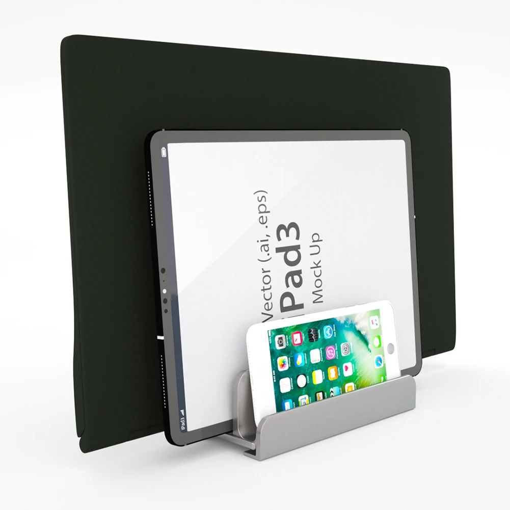 3슬롯 수직형 노트북 스탠드 노트북 홀더 미끄럼 방지 조절 가능 노트북 받침대 (아이패드/아이폰/맥북 프로/에어/마이크로소프트 서피스용)