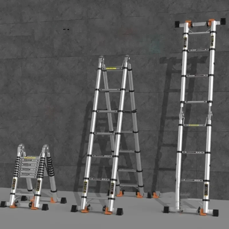 Slitina teleskopická krok žebřík multifunkční liftingový inženýrství schody zahuštěný rybinové ladders skládací schody