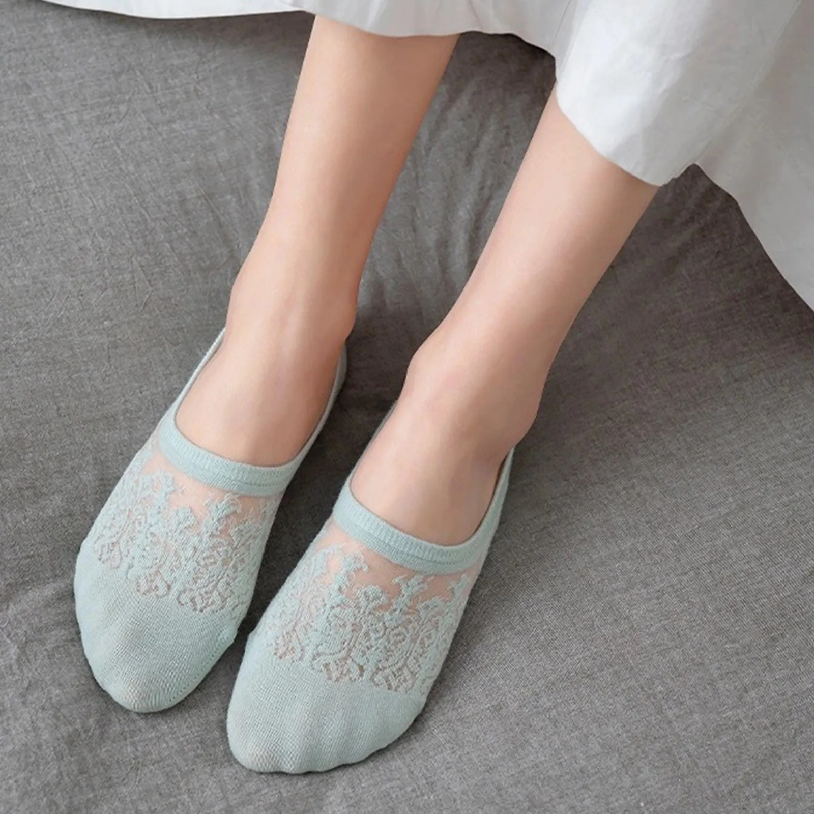 

Модные женские летние носки для девочек, стильные кружевные носки с цветочным принтом, невидимые короткие женские носки до щиколотки, тапочки, 1 пара, 2022