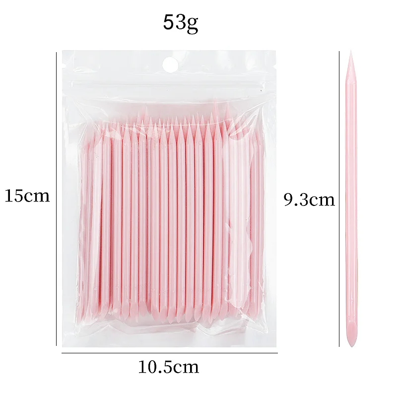 50/100 Pcs Reusable Nail Cuticle Pusher Pink Crystal Sticks Nail Manicures Remover Plastic Design Gel For Art Tools
