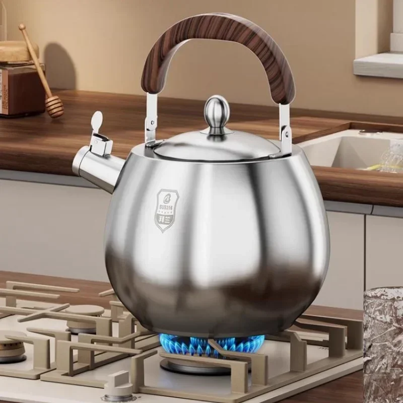 4/5/6L Water Kettle 316 Stainless Steel Thicken Kettle Pot Induction Cooker and Gas Stove Universal Use Boiling Water