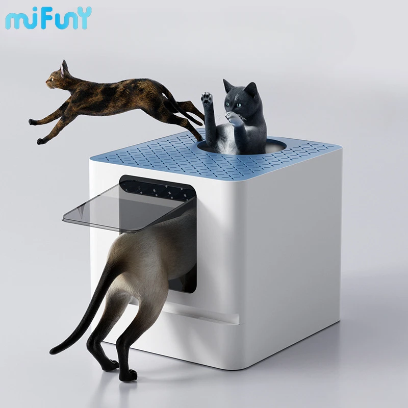 

MiFuny Cat Litter Box Closed Foldable Cat Litter Drawer Anti-splash Large Cat Toilet Deodorization Litter Tray Pet Accessories