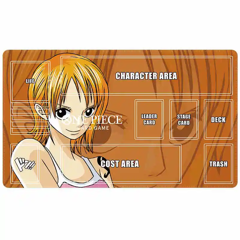60*35*0.2Cm Diy One Piece Kawaii Luffy Zoro Nami Teach Dedicated Game Card Mat OPCG Battle Game Anime Table Mat Gift Toys