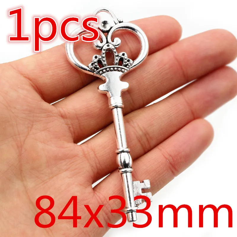 Vintage Bronze and Antique Silver Plated Key Charms