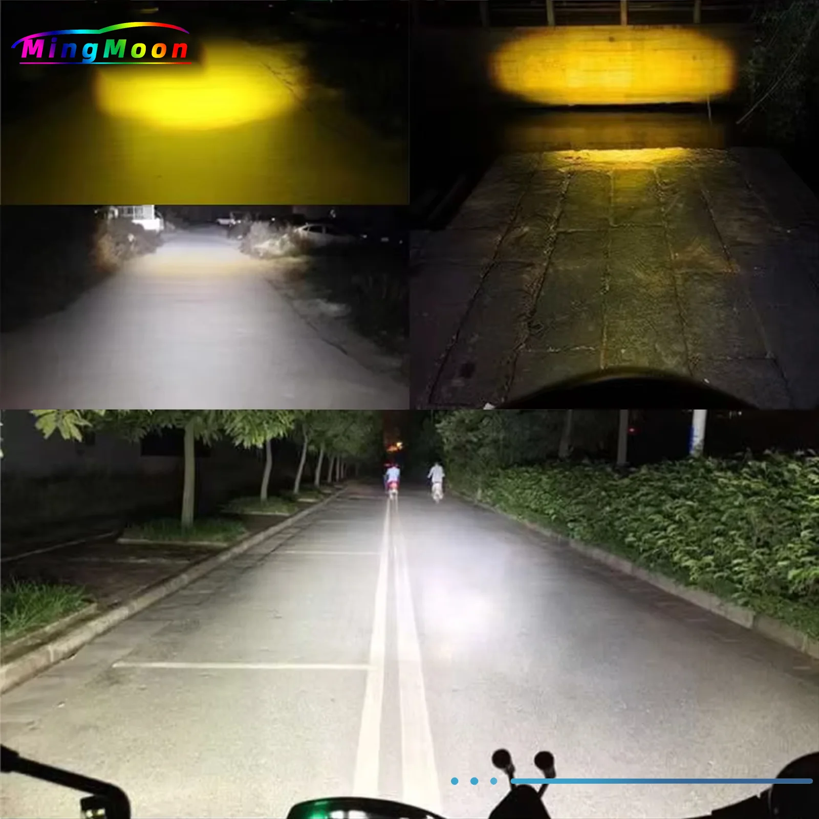 Motorcycle LED Lights 1pcs BA20D H4 LED Bulbs Motorcycle Accessories Headlight CSP Lens White Yellow Motorbike Scooter Fog Lights 12V 6000K