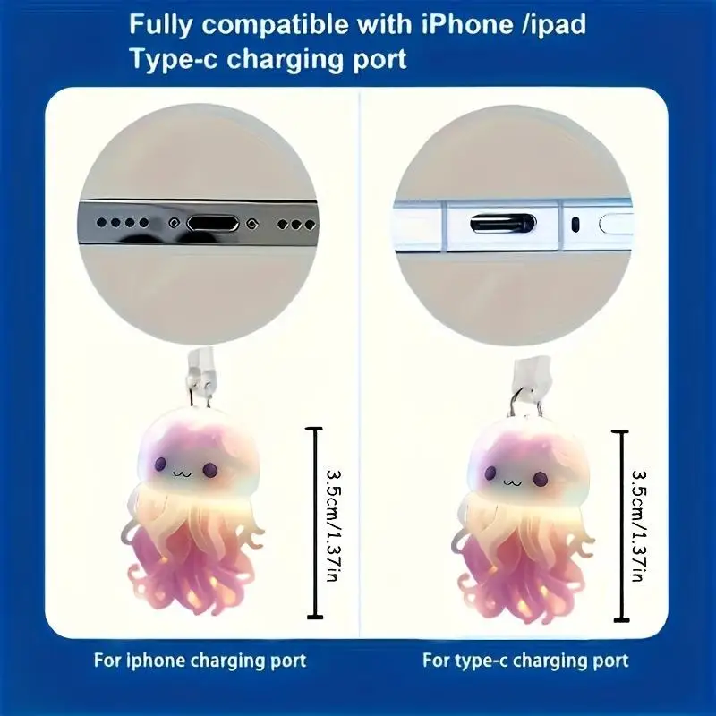 2D Acryl flache Tier Staub Stecker für iPhone und Typ-C Stecker Staub Stecker Anhänger hängende Dekoration – Detail 13