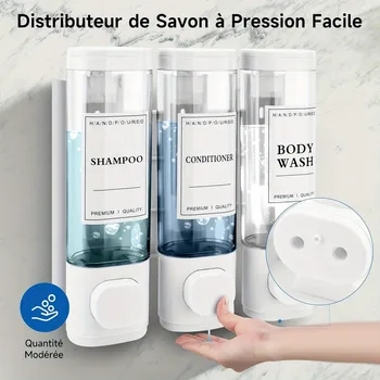 Wall-Mounted 3-in-1 Soap & Shampoo Dispenser 1
