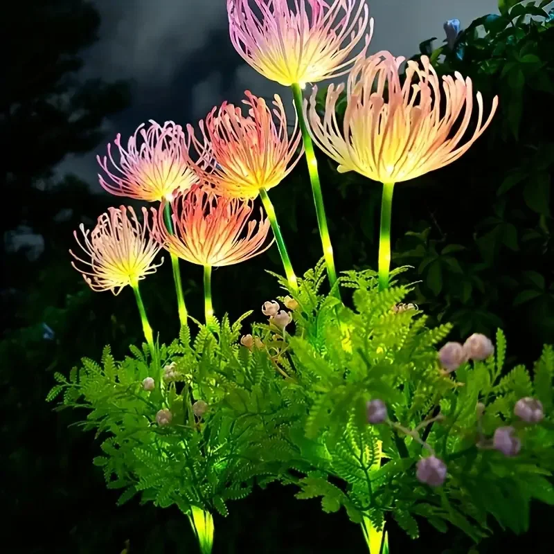 Solar Flower Garden Lights with Glowing Blooms & Stems