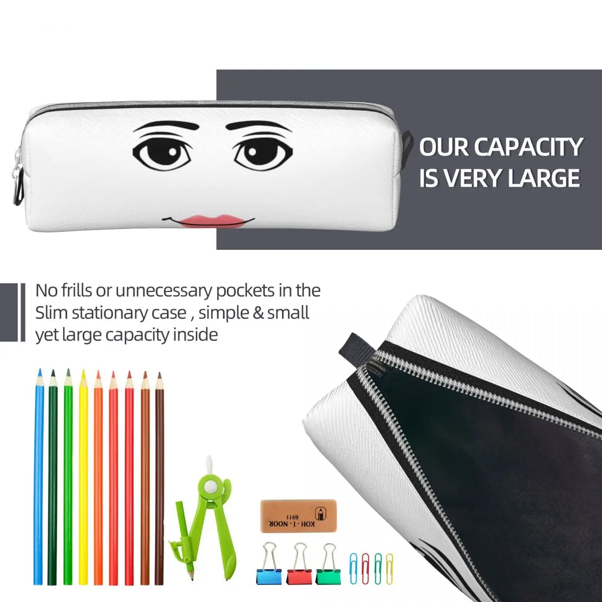 Woman Face Game Meme Pencil Case Pencil Box Pen Kids Big Capacity Bags Students School Gift Stationery