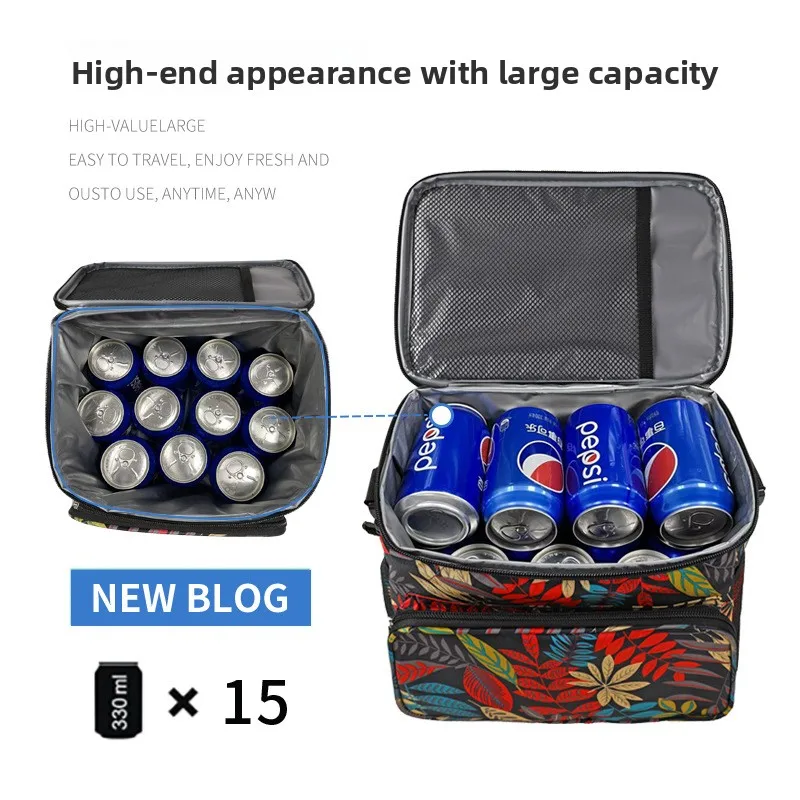 New Style Thermal Bag Handheld Oxford Cloth Insulated Cooler Ice Pack for Outdoor Camping Picnic Lunch Box