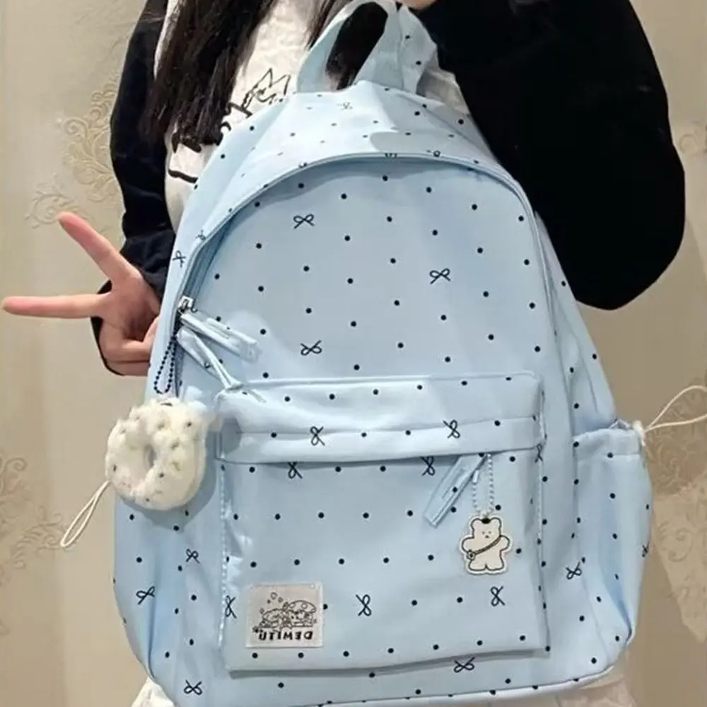 New Large Capacity Bow Backpack Ultra-light Breathable Girls Backpack Nylon Students Bookbags 1