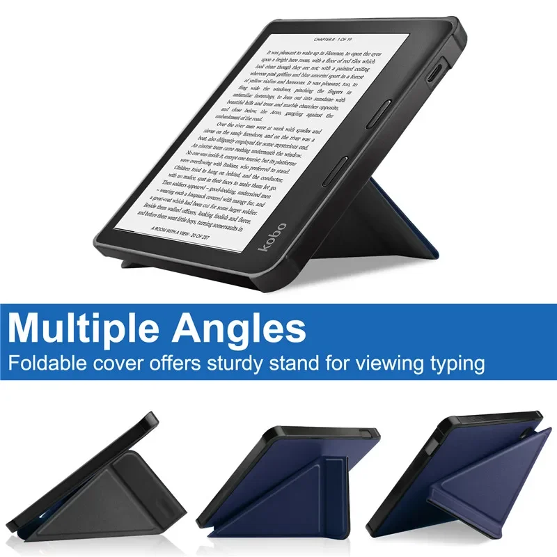 Capa Inteligente para Funda Kobo Libra Case de Couro do Plutônio Tpu Volta Fold Suporte Capa Protetora para Kobo Libra Case com Sono Wake - Imagem 6