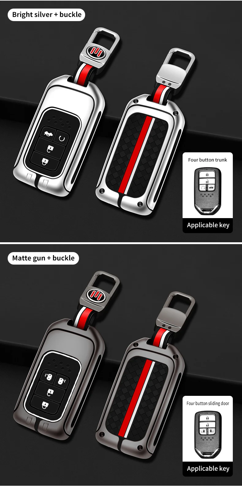 Portachiavi con copertura a distanza per auto in metallo Shell Fob per Honda CR-V CRV Accord Odyssey Civic XRV Vezel Jade Crider Fit Holder accessori - Scce9e469ddc04c73a5b692f8f76afe0cW