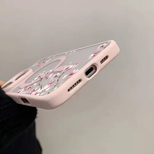 Pink Cherry Elegant Floral Background Design Magnetic Phone Case For iPhone 17 16 15 14 13 12 Pro Max 11 16 Plus 16E 17Air Cover - Image 5