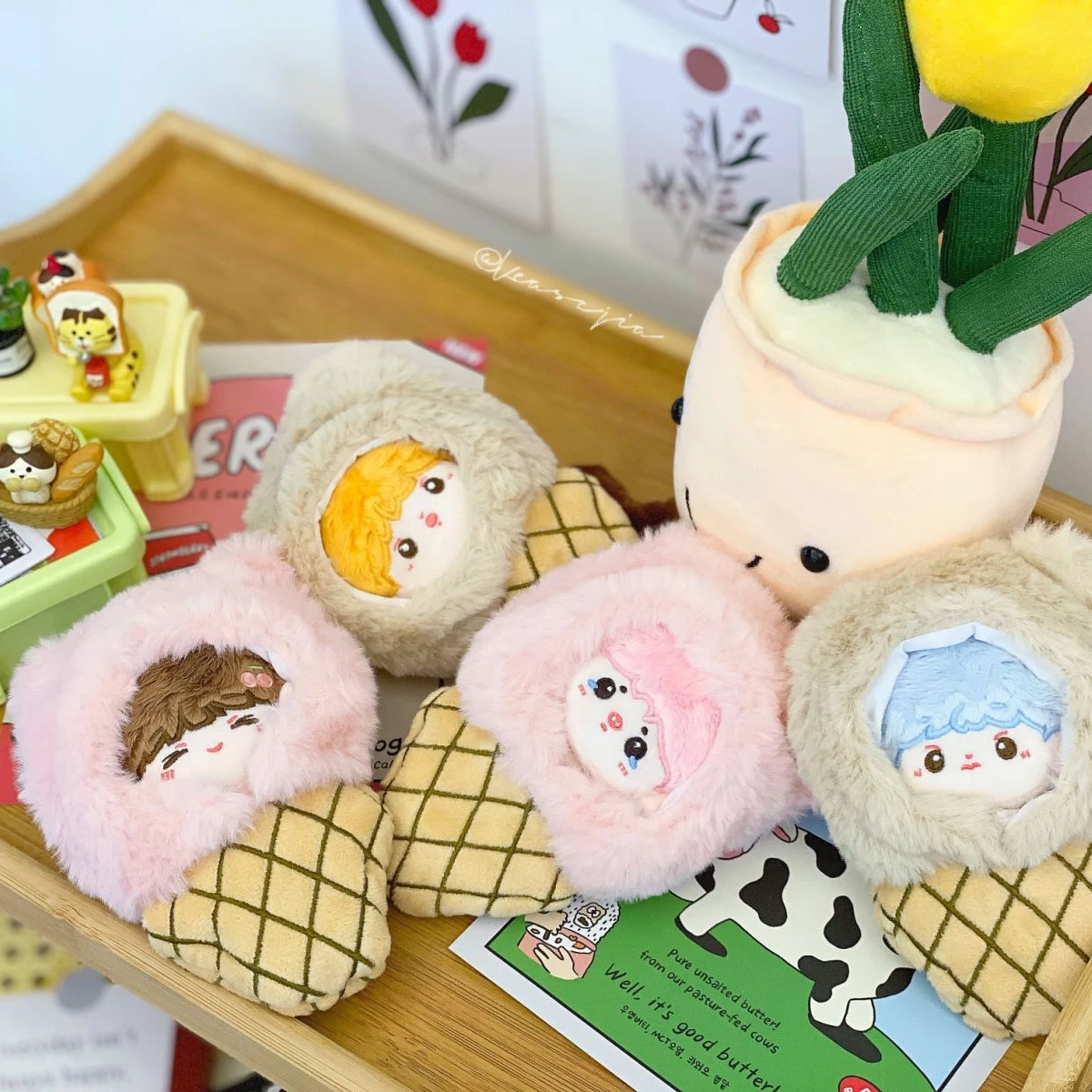 수제 인형 옷, 귀여운 봉제 아이스크림 코트, 모피 점프슈트 의류, 인형 드레스 업, 10cm, 1 개  Best5