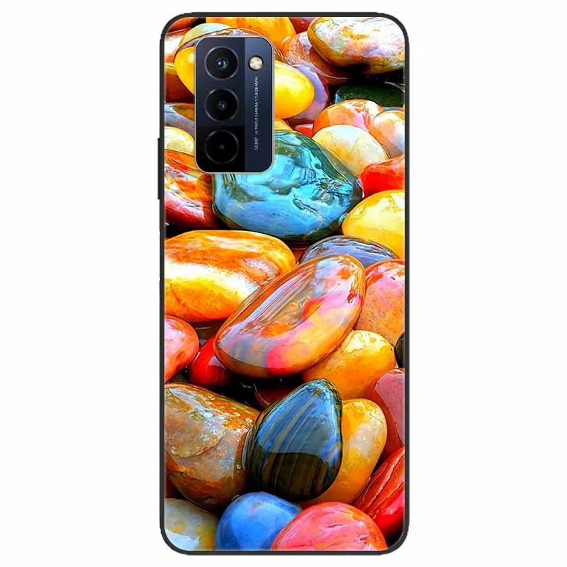 Stylish Black TPU Soft Silicone Bumper Case with Cartoon Flowers and Animals Design