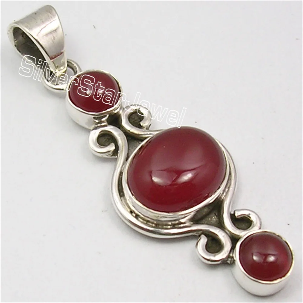 Many Color Semi-precious Stone OXIDIZED Pendant 1.7