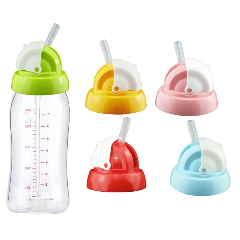 Sippy Cup Conversion Kit with Weighted Straw for Pigeon Wide Neck Baby Bottle Spill-Proof Sippy Spout baby feeding accessories Random 1 pc