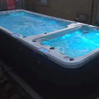 Piscina Commerciale Grande Personalizzabile da 8M per 12 Persone, con Doppia Zona e Getti Massaggianti, Ideale per Cortili di Ville