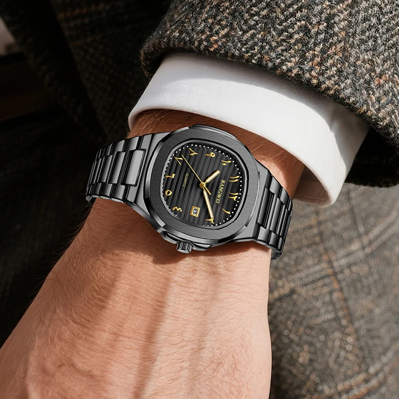 BANGWEI New Luxury Watch For Man Waterproof Luminous Date Stainless Steel Men Watch Casual Quartz Men's Watches Male Clock+BOX