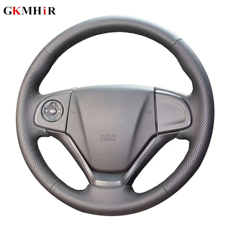 

Искусственная кожа для Honda Fit чехол рулевого колеса автомобиля CRV 2002-2017 специальные Прошитые вручную Чехлы для руля
