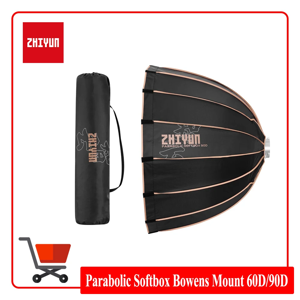 

ZHIYUN Parabolic Softbox 60D 90D Light Diffuser Bowens Mount Photography Accessories for Molus G60 X100 LED Video Light