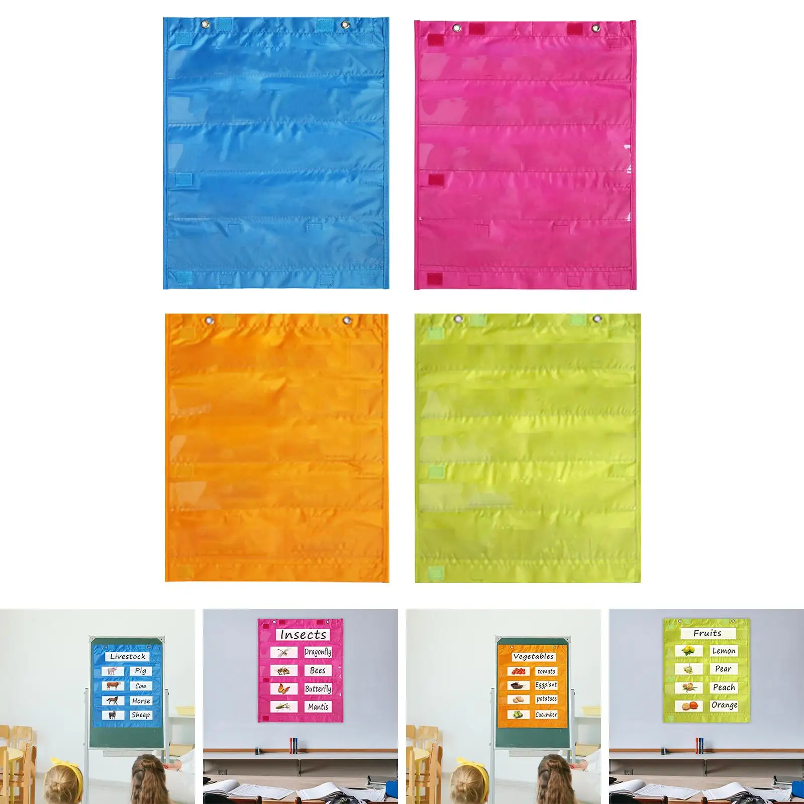 교실 센터 활동을 위한 자기 포켓 차트 교육 홈스쿨링