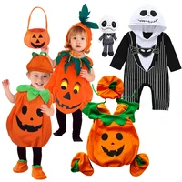 Baby Boy Girls Halloween Cosplay Pumpkin Clothes Jack Nightmare Before Xmas Romper Christmas Cotton Striped Costume