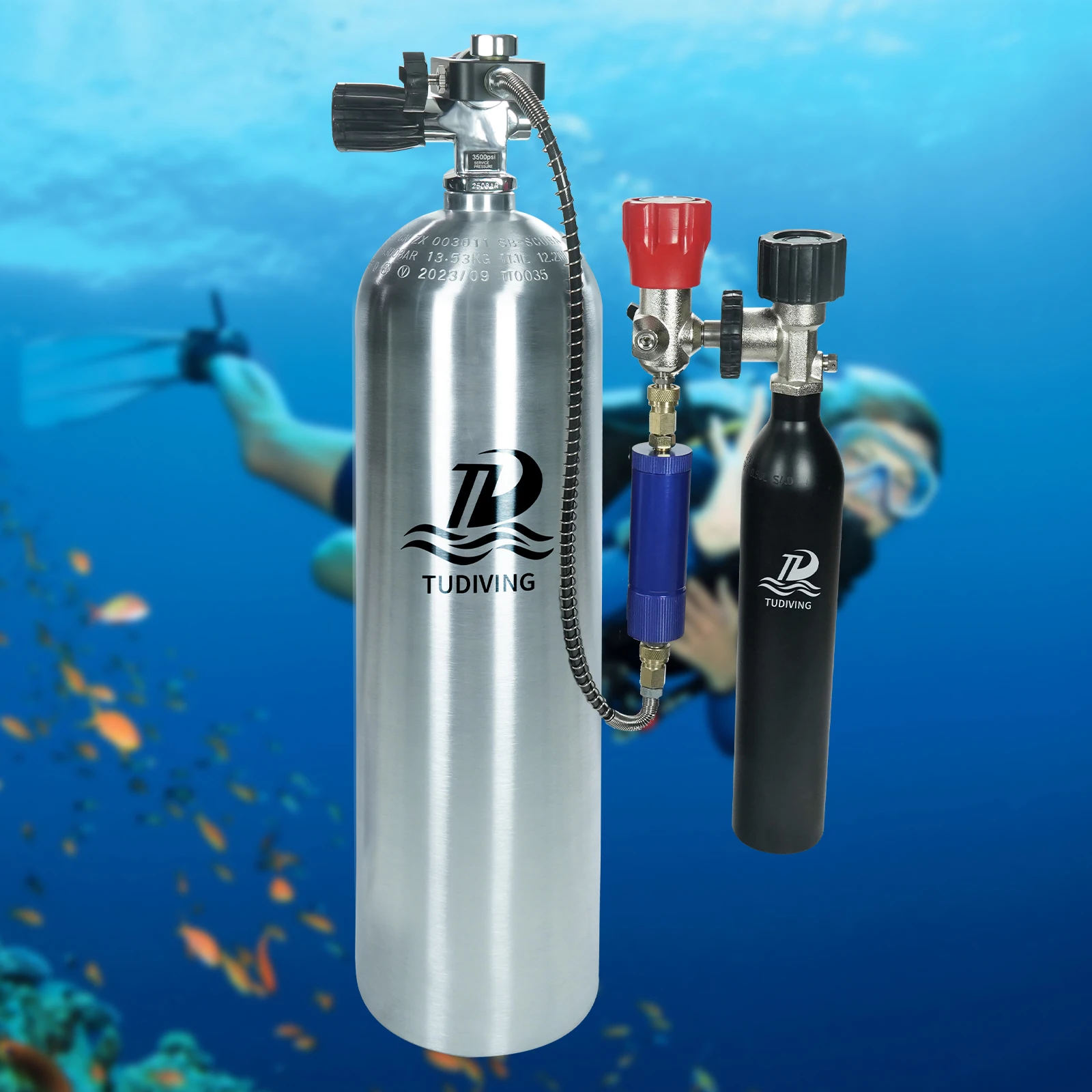 高圧スキューバダイビングエアボトルTUDIVING-12L,ボトルバルブ