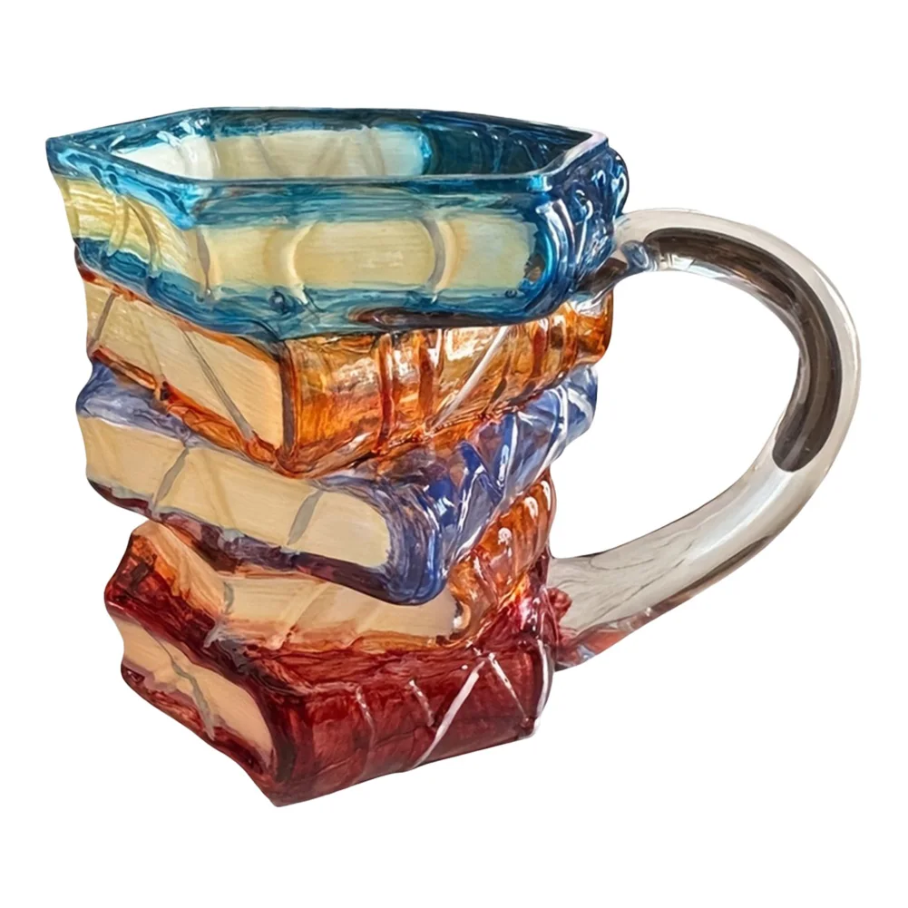 Luxury Hand-Painted Glass Coffee Mug - كوب قهوة زج...