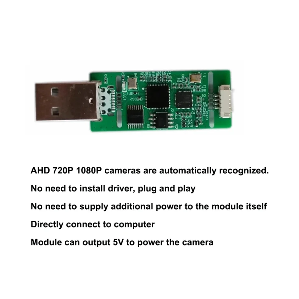 AHD to USB Capture Analog Signal to Digital USB Camera Module AHD to Type-C Module UVC Free Drive for Android(B)-AB01
