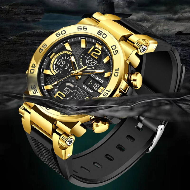 LIGE Men Digital Watch  Military Sports Swimming Watches Fashion Waterproof Dual  display  Wristwatch Mens Relogios Masculino