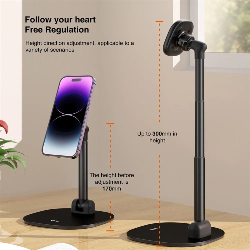 VRIG Desktop Wireless Charging Magnetic Phone Stand for Magsafe Phone Holder for Iphone 15 14 13 12 Serie Android Phone Mount