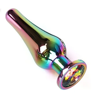 Rainbow metal small large set heavy anal beads butt plug jewelry Anus Stimulator Sex Toy for Men Women BDSM Prostate Massage 2