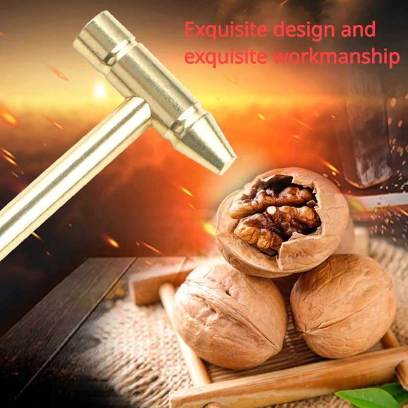 6-in-1 미니 라운드 구리 해머 스크루 드라이버, 보석 가공 목공 다기능 스크루 드라이버 해머 조합 도구