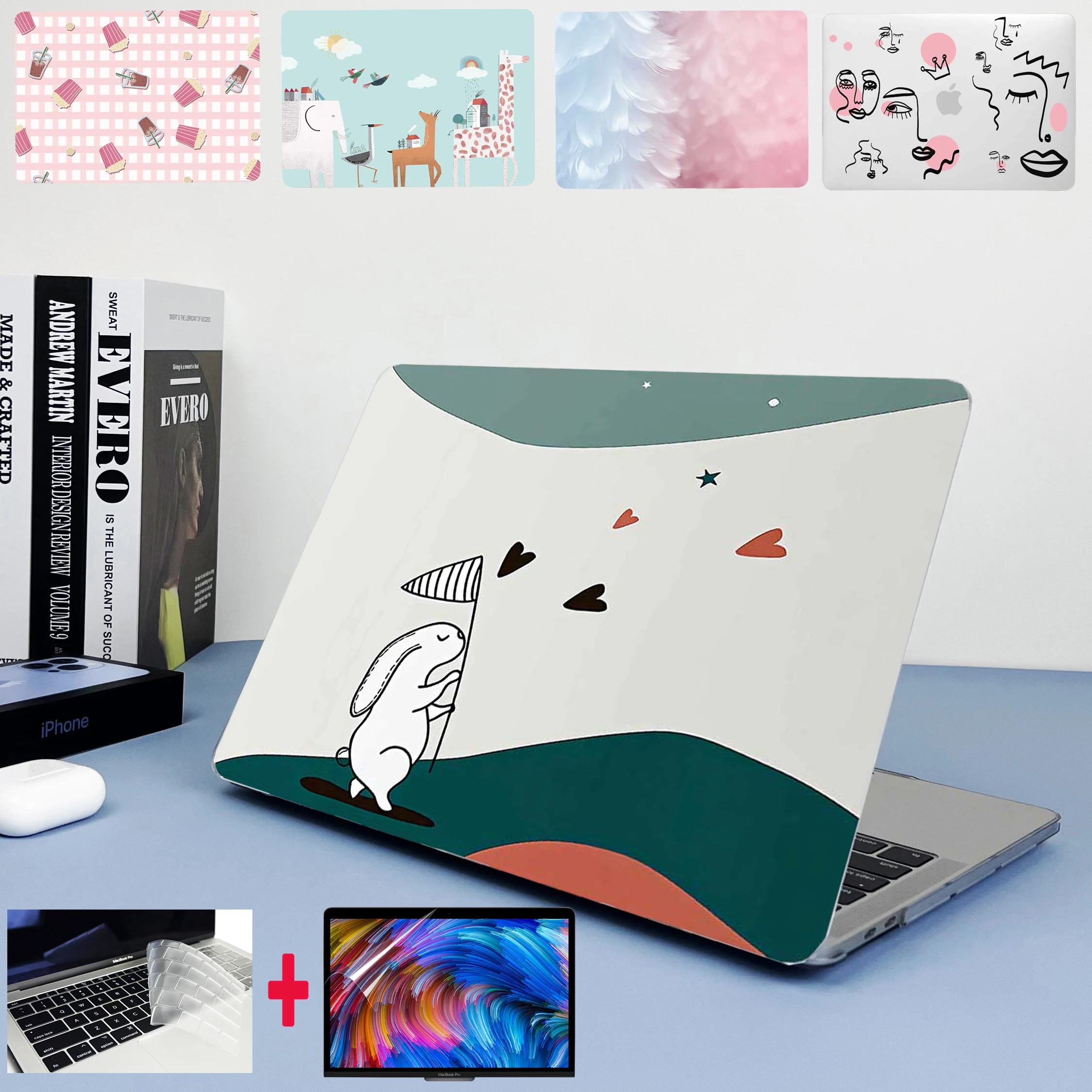 Custodia Con Motivo Floreale Per Macbook 2022 Pro Air 13 M2 M1 A2681 A2338 A2337 A2179 Macbook Pro 14 16 Pollici A2779 A2780 Copertina Rigida