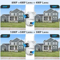 Caméra Wifi 8MP 4K PTZ double objectif avec double écran HD 10MP 5K Ai détection humaine suivi automatique caméra de Surveillance extérieure sans fil 2
