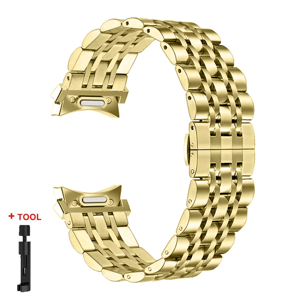 Sleek No-Gap Stainless Steel Watch Band - Premium Metal Strap Bracelet