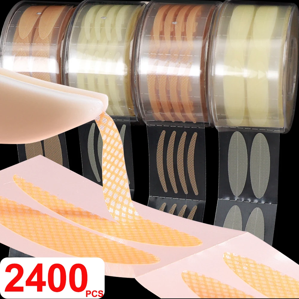 Lace Invisible Double-fold Eyelid Sticker Self-adhesive Eyelid Tape Olive-shaped Eye Lift Makeup Tools Girls 600/2400PCS Double Fold Eyelid Tape