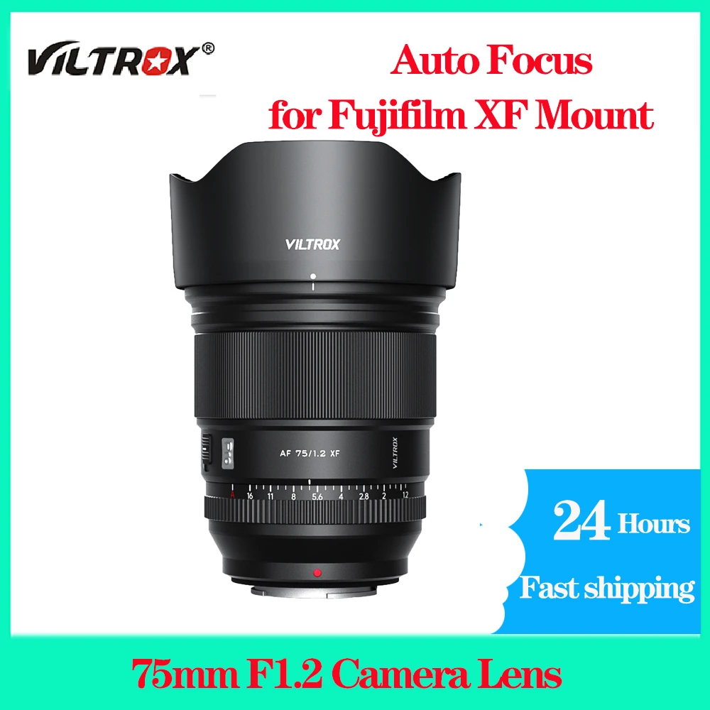 

Viltrox AF 75 мм F1.2 объектив, полная Рамка, объектив камеры с автофокусом для фотоаппарата Fuji X приблизительная фотография, фотокамера с креплением