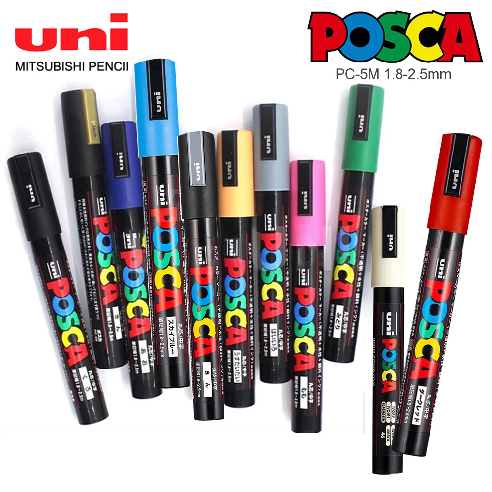 Uni Original POSCA Marker Pen PC-5M POP Poster Graffiti Manga Painting Markers 1.8-2.5mm 29 Color Art Supplies permanent markers white marker pens acrylic paint markers pen marker permanent marker pen color marker pens permanent marker paint marker pen markers pen marker pens marker pen art marker pens manga markers manga marker pen felt tip markers felt markers colored pens sketching markers blender markers art markers paint marker pens