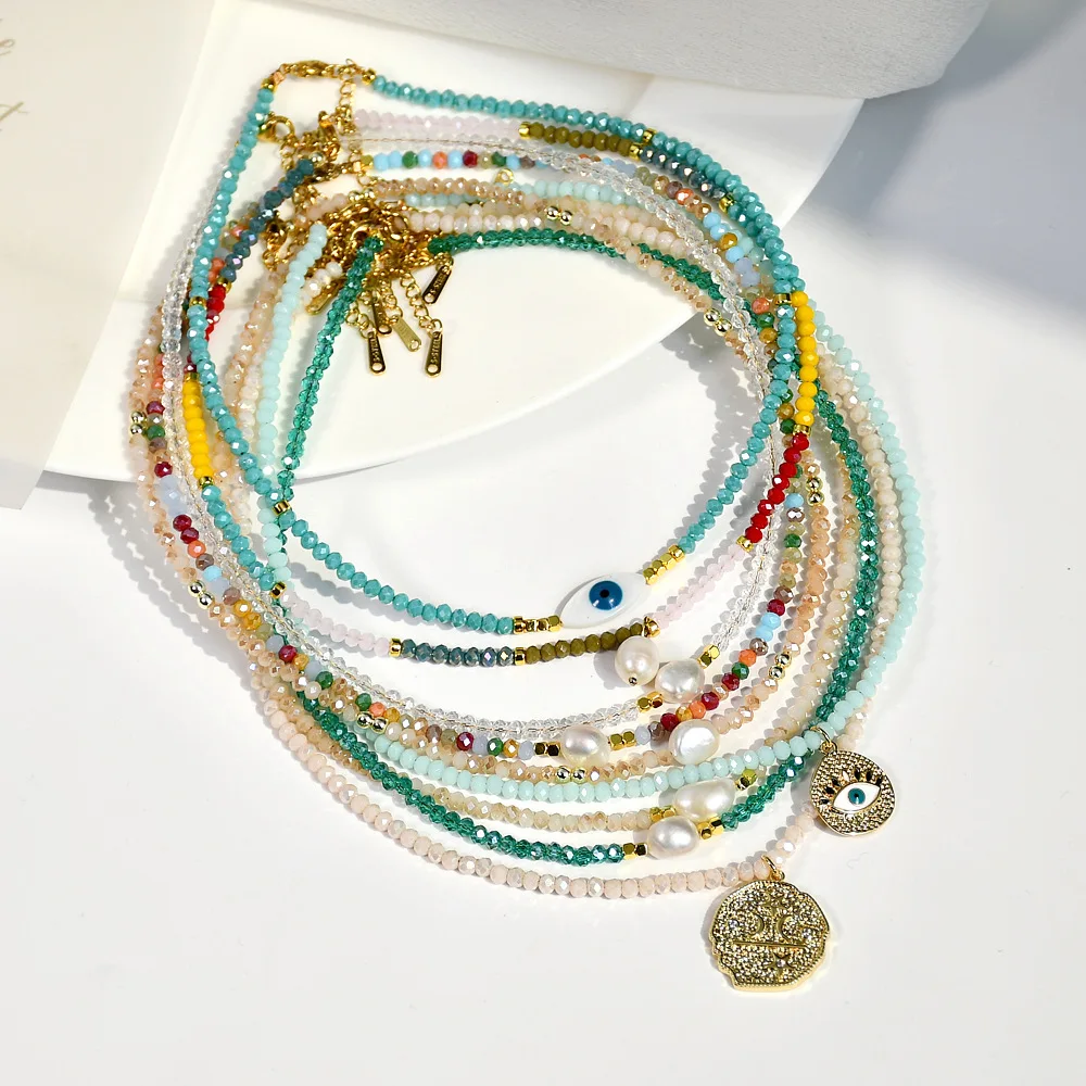 Ensemble De Bijoux De Mode - Collier De Perles Blanches Style Afrique Et Chunky