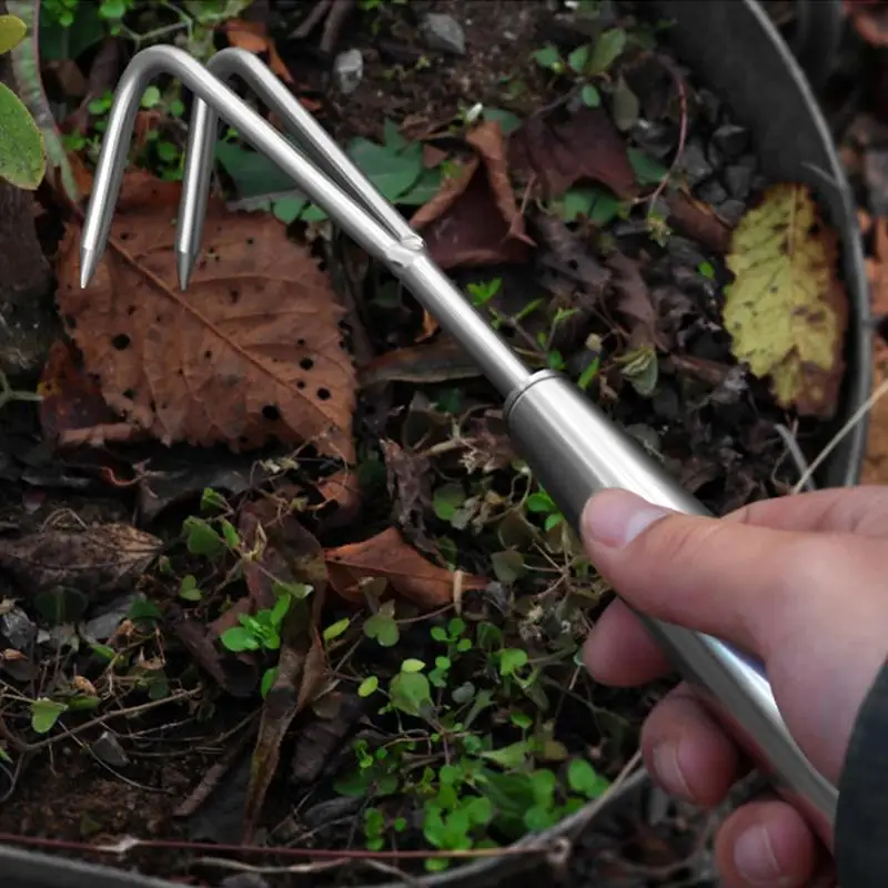 Lawn Loosening Soil Rake Handheld Grass Remover Rake For Farm Ergonomic Handle Manual Garden Weeding Too For Cultivating