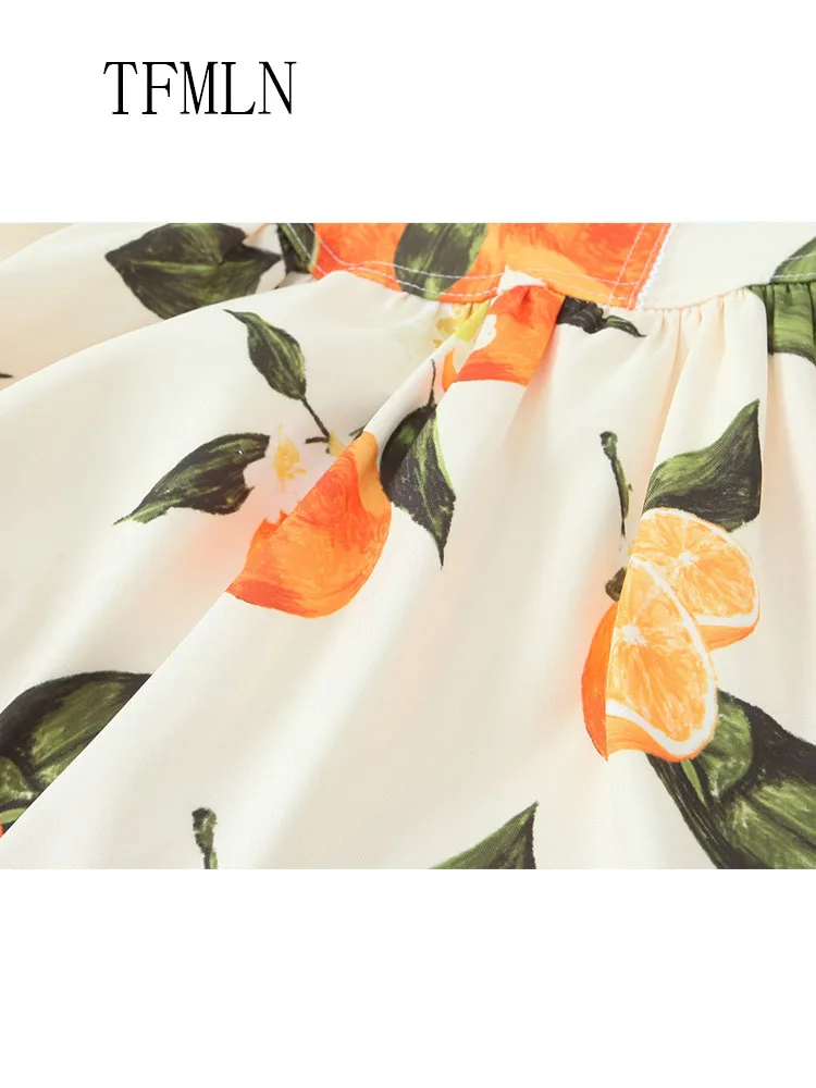 TFMLN 2025 Summer Women Printed Mini Dresses Sexy Halter Backless Slim Causal A-line Dress Fashion Sleeveless Beach Party Dress