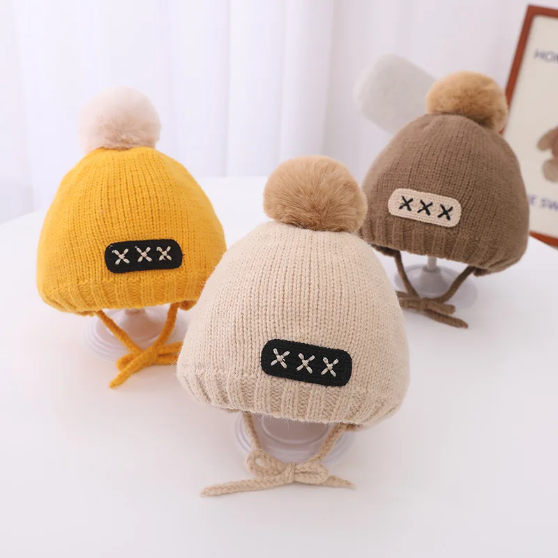 6 Colors Autumn Winter Cute Knitted Hat Baby Boys Headwear Children Beanie Hats for Girls Warm Kids Cap Accessories 3-36M