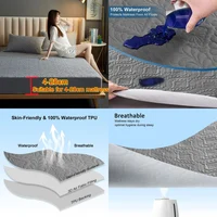 1PC Waterproof Mattress Protector Breathable Anti-mite Fitted Bed Sheet Mattress Cover Machine Washable No Pillowcase 3