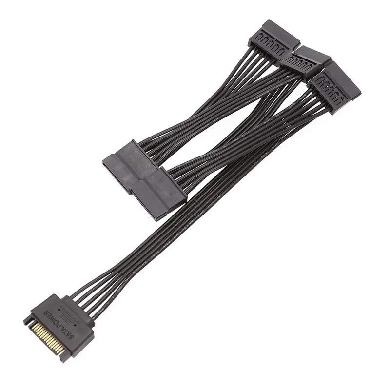 Cabo de Extensão Sata Power Hard Drive 15 Pin Macho para Feminino Splitter Adapter Cabo de Expansão Disco Rígido 60cm - Imagem 4