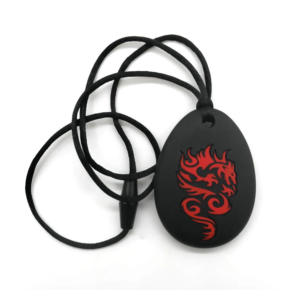 Kids Sensory Stones Fidget Toy, Soft Silicone Textured Worry Stone Pendant for Stress Relief