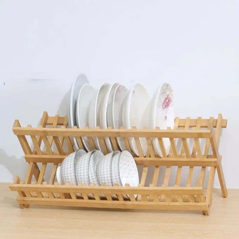 Double-layer Bamboo Dish Rack