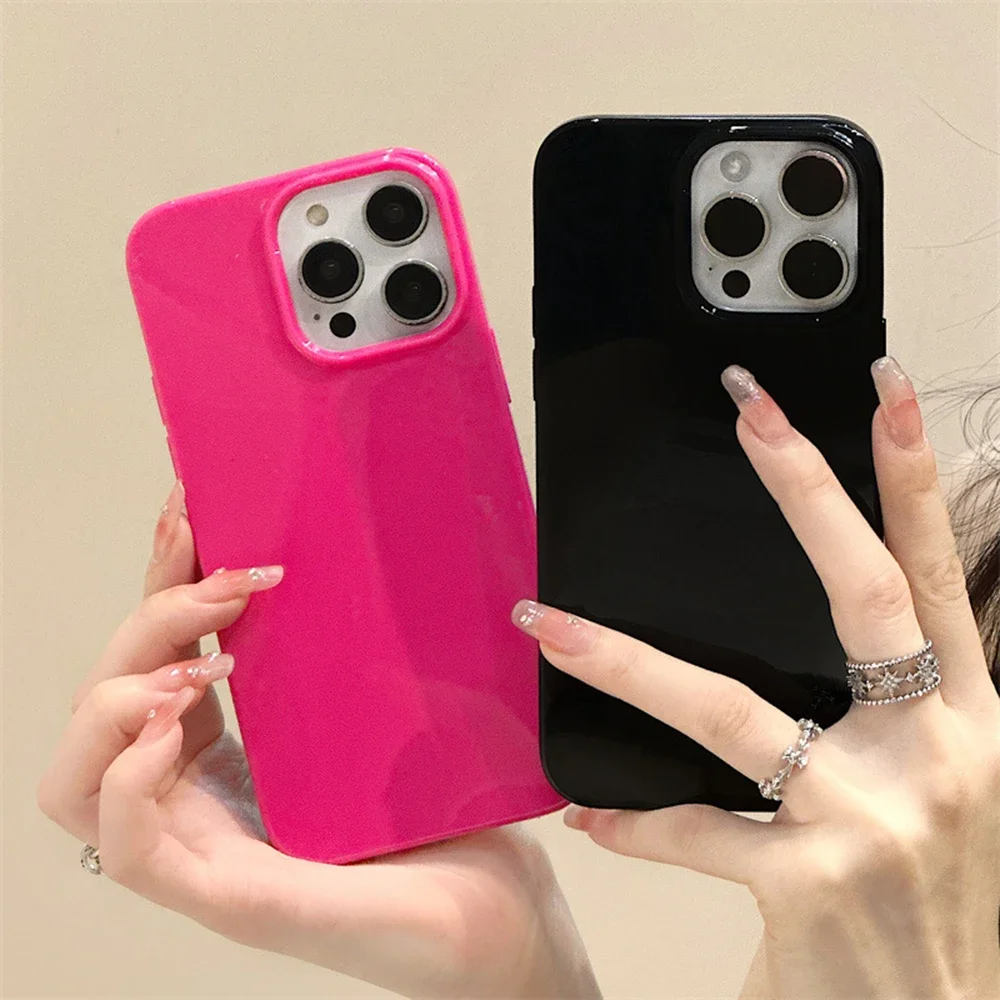 

Глянцевый чехол ярких цветов для телефона iPhone 14 Pro Max, чехол для iPhone 11 12 13 15 Pro XS Max XR X 7 8 Plus SE, модный противоударный чехол